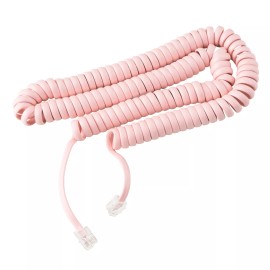 iSoHo Phones Phone Cord for Landline Phone – Tangle-Free, Curly Telephones Land - Ladies Pink