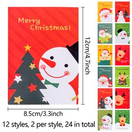 Pack of 24 Mini Notepad, Christmas Small Notebook, Portable Notebook, Cute Cartoon Notebook Children, Natural Paper Notebooks, Replacement Notepads for Work, Office, Home and School (A)