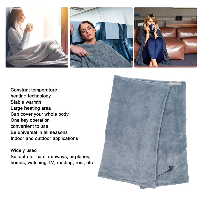 USB Electric Blanket Cozy Soft Portable Temperature Control Machine Washable