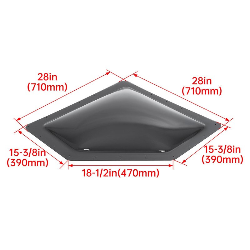 Kojem RV Shower Sunroof Skylight Cover Universal Fits All Standard