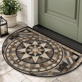 Half Circle Door Mat Thin Non-Slip Absorbent Half Moon Rug