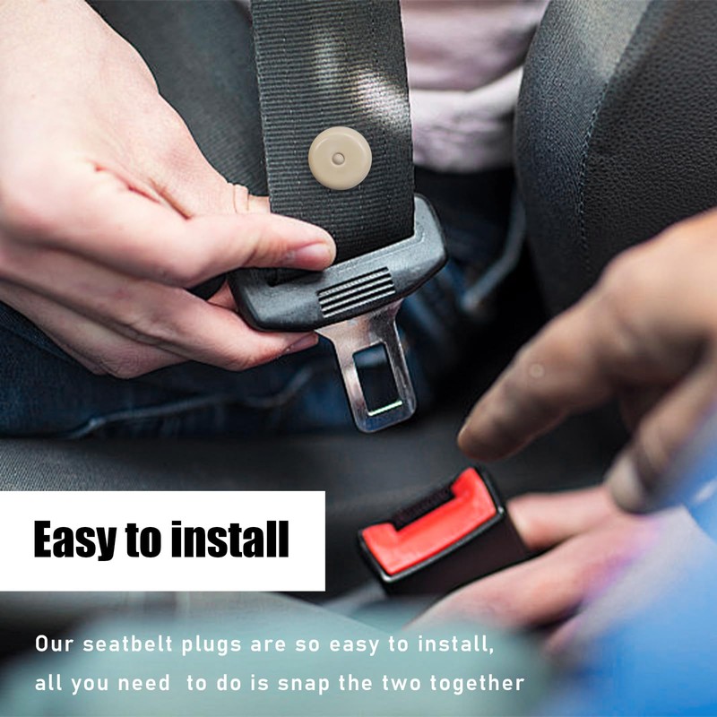 povtii 10 Sets Seat Belt Button Stop, Snap-On Plastic Seatbelt