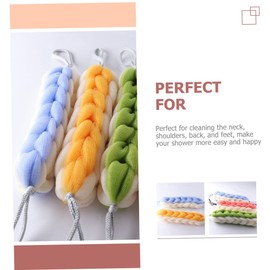 Healeved 4pcs Dual Color Woven Bathing Scrubber Exfoliating Back Scrubber for Deep Cleansing and Skin Care for Shower Relaxation and Muscle Relief Includes