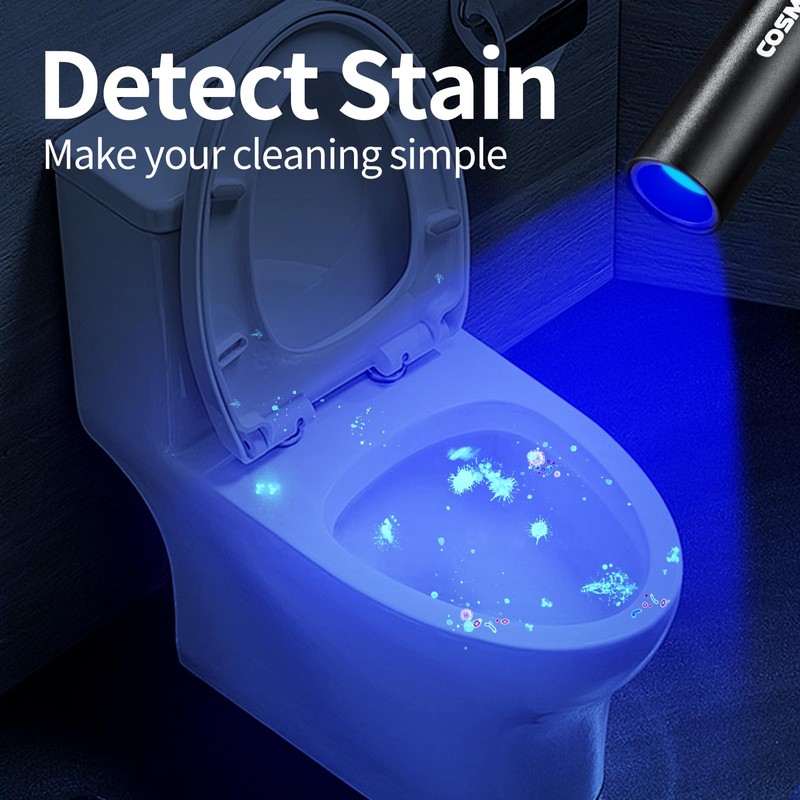 UV Flashlight USB Rechargeable, 365nm Black Light Flashlight, Mini &