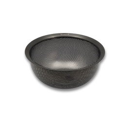 Kevnhaun KDS9226 Stainless Steel Punching Colander, Small, Inner Diameter 6.3 inches (16 cm), Dishwasher Safe, Drainer, Rice Sharpener, Vegetables, Stackable, Storage, Anti-Clog, PVD Coating, Black