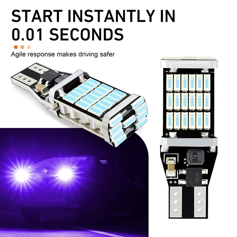 Bawkars 4PCS 921 LED Reverse Lights, 6500K High Brightness T15