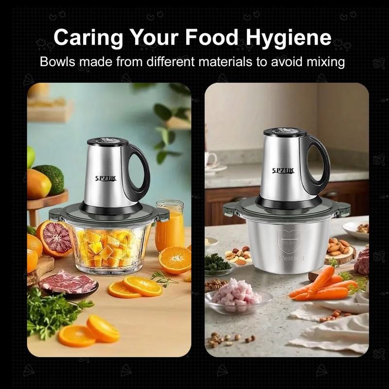 3-Speed Electric Food Processor: Meat Grinder, Vegetable Chopper & Baby