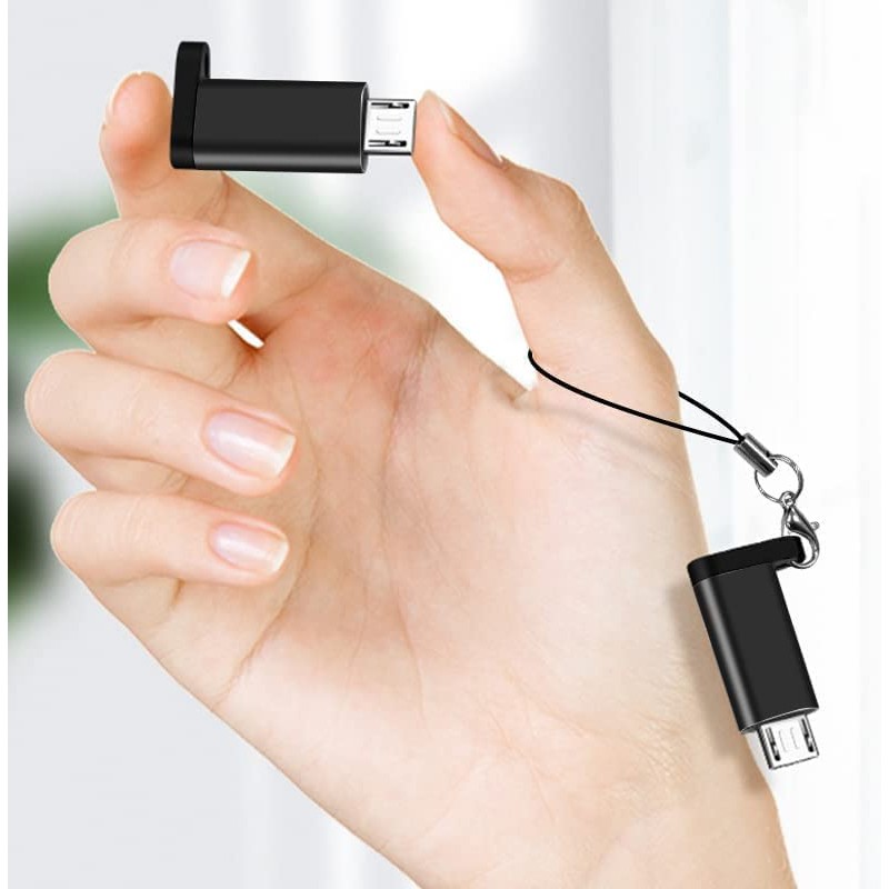 Leizhan USB C to Micro USB Adapter with Lanyard, 4