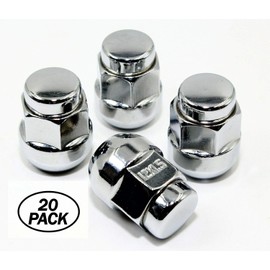 Set of 20 Veritek 12x1.5mm 1.17 Inch 29.7mm Overall Length 19mm 3/4 Hex Radius Chrome OEM Factory Style Lug Nuts for Honda Acura