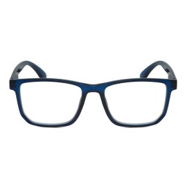 Calabria R861 Reading Glasses +6.00 Navy Blue Crystal Men Women Designer Trendy Eyeglasses Readers w/Semi-Hard Zipper Case