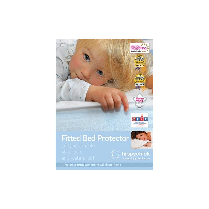 Hippychick Cotton Fitted Mattress Protector, 100 Percent Waterproof, Anti Allergy,