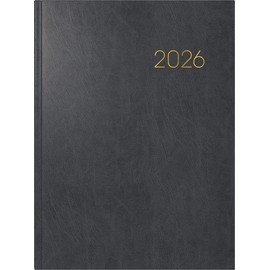 BRUNNEN Book Calendar Model 797 2026 | 168 x 240 mm, Plastic, Black
