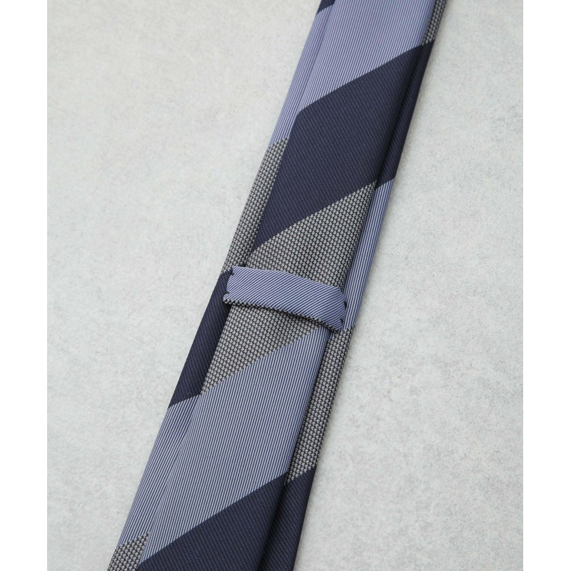 Nano Universe 668-5142202 Men's Washable Striped Necktie, 115 Saxophone