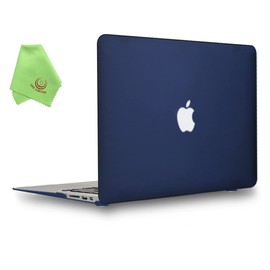 MacBook Air 13 Inch Case UESWILL Smooth Soft-Touch Matte Hard Shell Case Cover for MacBook Air 13" (Model: A1466/A1369) + Microfibre Cleaning Cloth Navy Blue