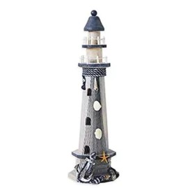 YK Decor Wood Lighthouse Nautical Themed Ornaments Rustic  Decorative