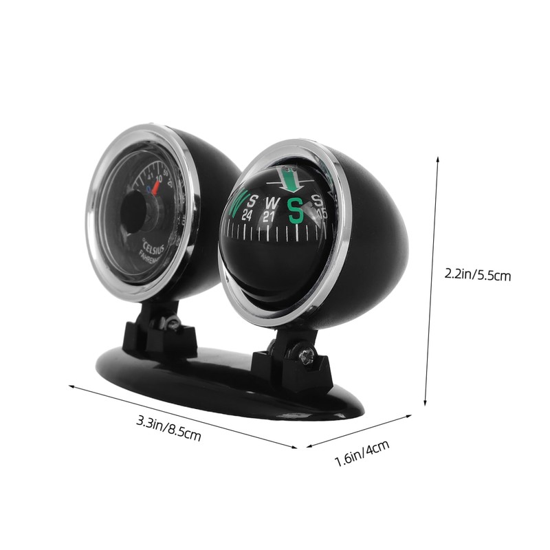 ULTECHNOVO Automotive Compass Ball Adjustable Two in Pointer for Car