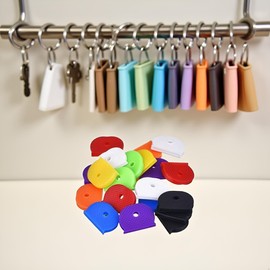 24 Pcs Key Cap Rings, Key Covers Caps Color Key Caps Tags Covers Set Plastic Key Identifier Rings Key Toppers for Keys Organization House Key