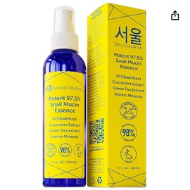 SeoulCeuticals Korean Face Mist 97.5% Snail Mucin Essence - K Beauty Skincare Facial Spray - Cucumber Extract + Marine Minerals + Green Tea + Aloe 4oz
