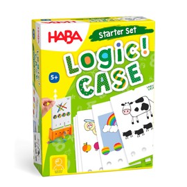 HABA 306120 Logic! CASE Starter Set 5+ -77 Colourful Puzzle Fun for 1 Children, Perfect as a Travel Game, Ages 5 and Up - English Version (Made in Germany)