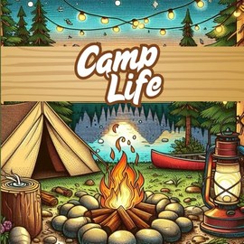 Camp Life: Camping Coloring Book for Adults, Great for Stress Relief and Mindfulness, Summer Themed Coloring Book with Unqiue and Easy to Color ... the Camping Experiece, Gift for Adults