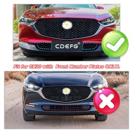 CDEFG CX-30 Front Grill Mesh Inserts Trims Front Grille Guard for 2019-2024 2025 Mazda CX-30 Car Exterior Accessories ABS Material(2PCS) (300MM for CX30 Grilles)