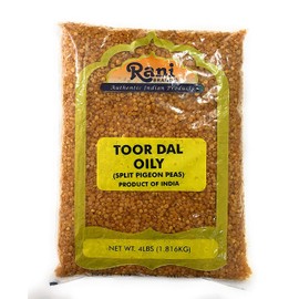 Rani Toor Dal (Split Pigeon Peas) Oily 4lbs (64oz) ~ All Natural | Gluten Free Ingredients | NON-GMO | Vegan | Indian Origin