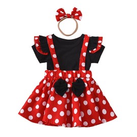 Lito Angels Lito Angels Minnie Mouse Kleid Kostüm Verkleidung mit Stirnband für Baby Mädchen Größe 12-24 Monate 92