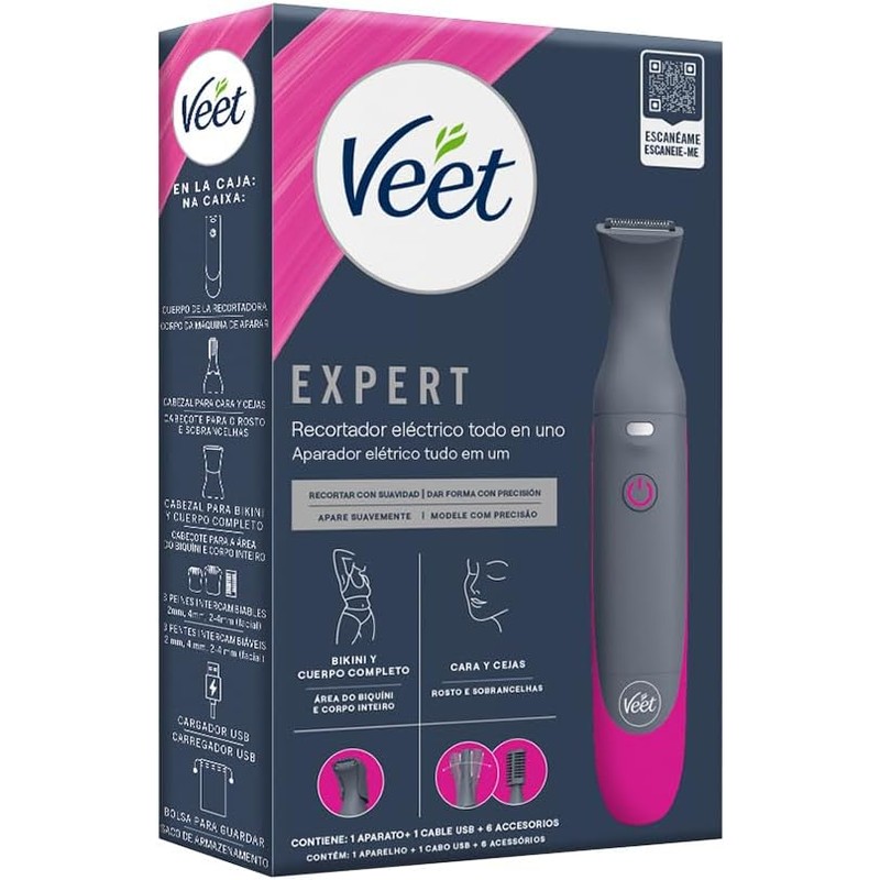 Recortador Eléctrico Veet Expert Todo en Uno para Zona de