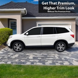 BOGAR TECH DESIGNS Side Window Chrome Delete Sticker Decal Vinyl Film Replacement Compatible with Honda Pilot 2016-2022, Gloss Black