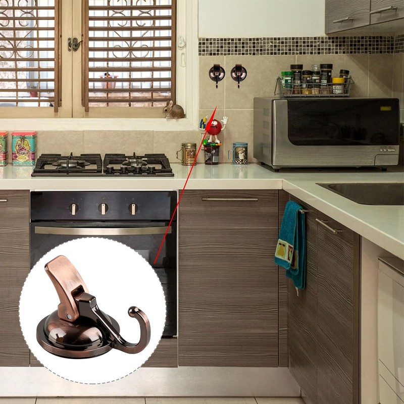 Thyonta 2PCS Wall-Mounted Vacuum Suction Cup Hooks Powerful No-Punch Vacuum