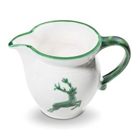 GMUNDNER KERAMIK Milk Jug Smooth Capacity 0.3 Litres Green Deer Crockery Handmade in Austria