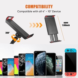 Ltheifaa Tablet Stand Holder for Bed, Gooseneck Mount Stand Clip Flexible Long Arm Tablets Mount Clamp on Table,Cell Phone Holder Compatible with 4-10 Inches Devices and Cell Phones