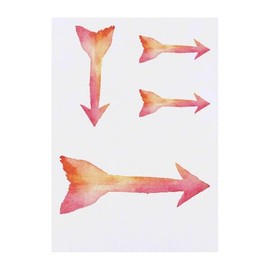 4 x 'Watercolor Arrow' Temporary Tattoos - Water Resistant, Skin-Safe, Non-Toxic Transfers, Mixed Sizes (TO00085758)