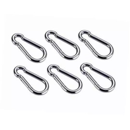 Unbranded 3/8" (4 inch) T316 stainless steel spring snap hook carabiner, set of 10
