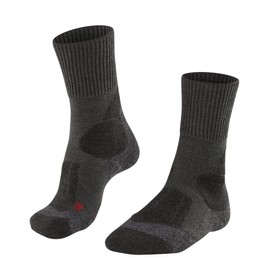 FALKE Women's TK1 Adventure W SO Wool Thick Anti-Blister 1 Pair Hiking Socks, Grey (Asphalt Melange 3180), 8.5-9.5