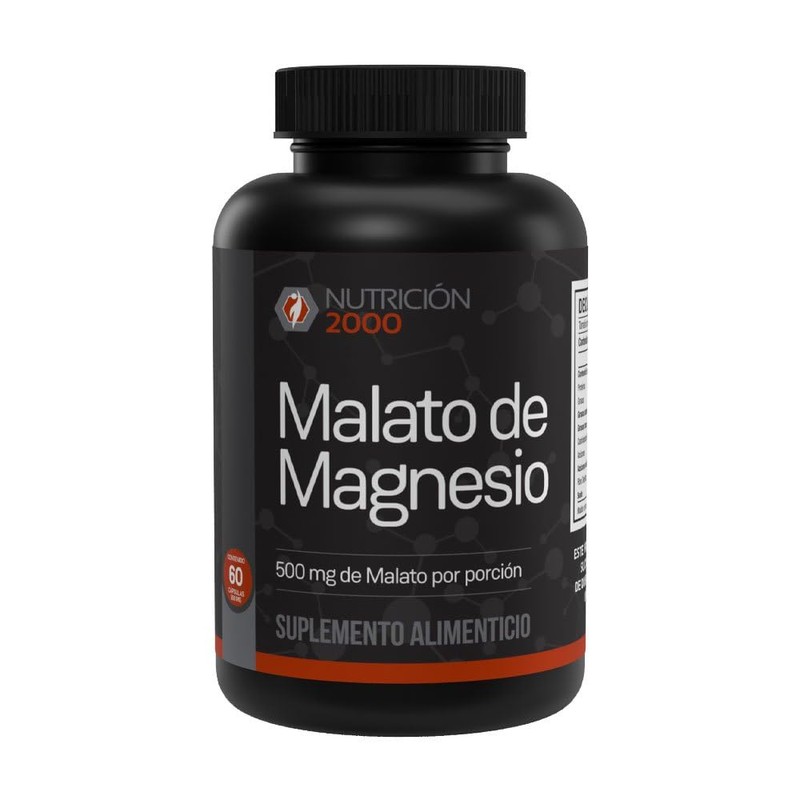 Malato de Magnesio N2000, 500 mg, 60 Cápsulas, Suplemento Alimenticio,