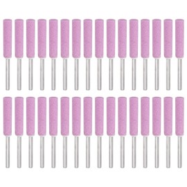 PATIKIL 32 Pcs Diamond Chainsaw Sharpener 7/32 Inch High Hardness Sharpening Stone Polishing Chainsaw Sharpening Kit Grinding File Tool for Chain Saw Stone Jewelry Wood, Pink(5mm)