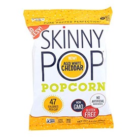 SkinnyPop Aged White Cheddar Popcorn, 4.4 Ounce - 12 per case.