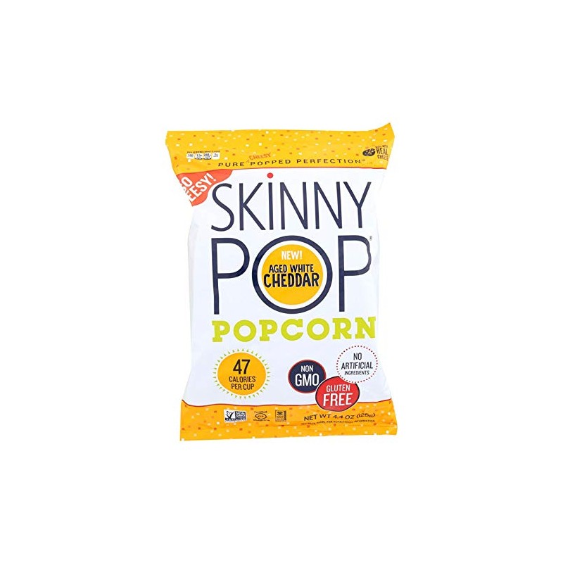 SkinnyPop Aged White Cheddar Popcorn, 4.4 Ounce - 12 per
