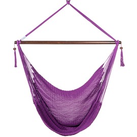 Large Caribbean Hammock Chair - 48 Inch - Polyester - Hanging Chair - Purple