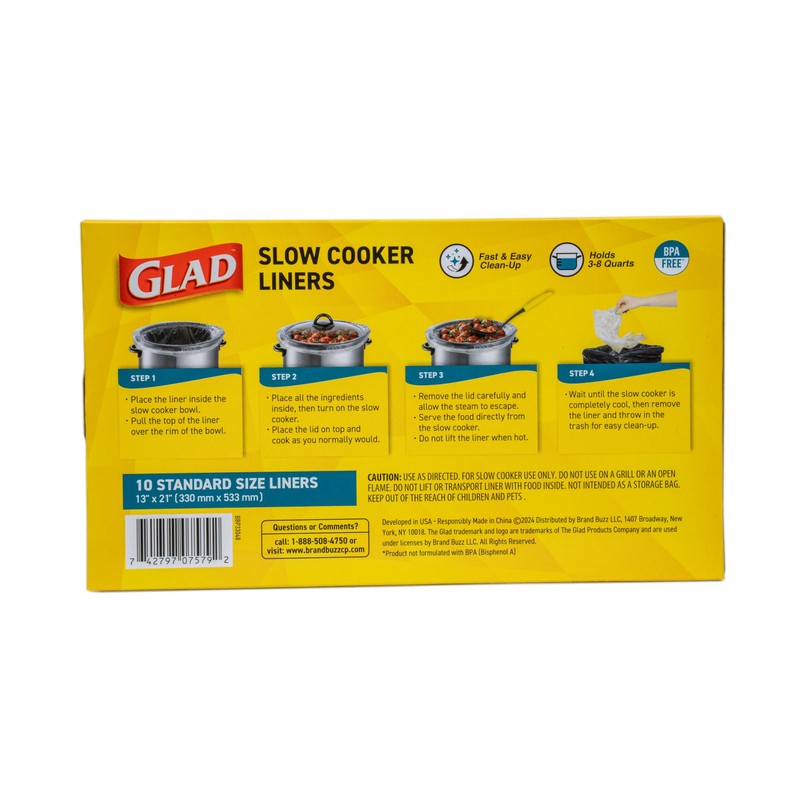 Glad Slow Cooker Liners, 13" x 21" - 10 Count,