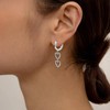 Sterling Sliver Love Heart Hoop Earrings with Dangle Charms for