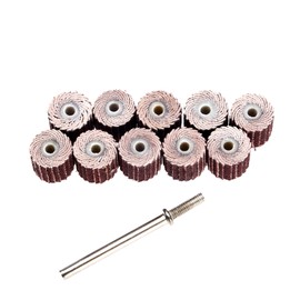 Dophee 10Pcs 240 Grit Flap Sanding Wheel Head Grinding Disc & 3mm Arbor for Rotary Tool