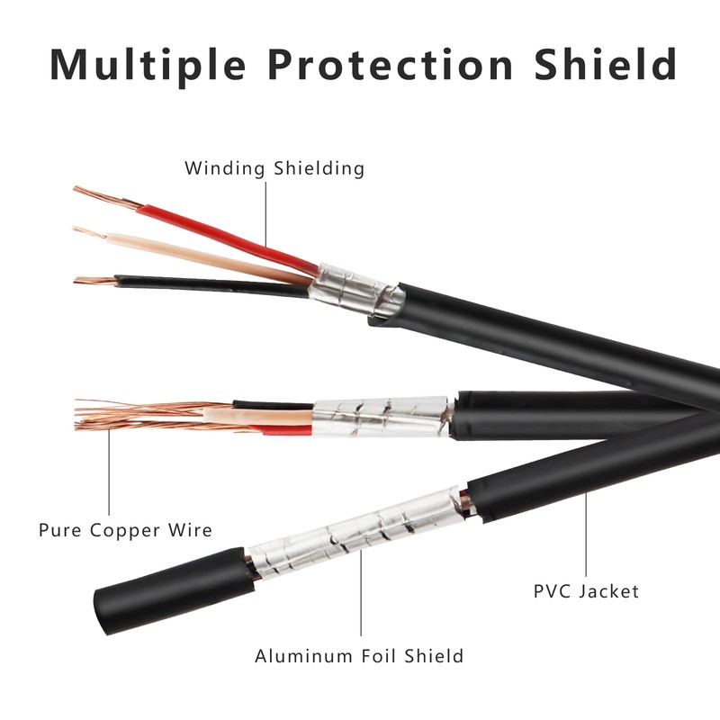 Car RCA Cable Set Optional DC Power Connection 2 in