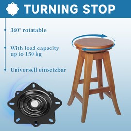 LALAGO Universal Furniture Turntable, Swivel Fitting 360° Turntable, Swivel Fitting Heavy Duty Swivel Turntable, 127 x 127 x 20.5 mm, 200 kg Load Capacity, Swivel Bearing for Stools, Tables