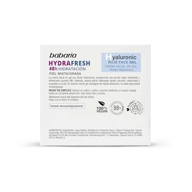 Babaria Crema Gel Hidratante Facial con Ácido Hialurónico