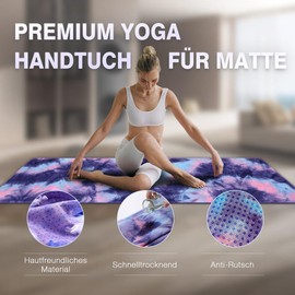 JIGOOPLEY Yoga Handtuch rutschfest, Yogamatte rutschfest Yogatuch Yogadecke für Yoga Matte, Sportmatte Yoga Towel, Yoga Decke Fitness Handtuch Dünn