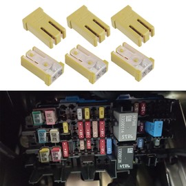 HQRNYP 6PCS Mini Slotted Automotive MCASE Shaped Cartridge Fuse Kit, Car Fuses, 60A 32V Micro Cartridge Fuses Assortment, Auto Micro Type Low-Profile Assortment Universal for RVs, Cars, Trucks (60A)