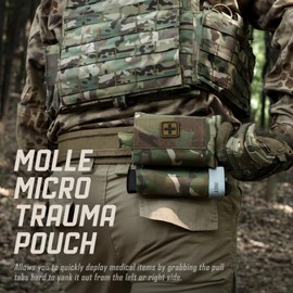LIVANS Molle IFAK Micro Trauma Pouch, Tactical First Aid Belt IFAK Bag Medical EMT Emergency Survival Med Pouch Small EDC Portable Pack with Tourniquet Hammock for Duty Belt Vest Hunting