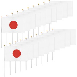 DIFEIUKI Japanese Flag, Set of 40, Hand Held, Mini Flags, For Sports, Events, Representatives, International Exchanges, Cultural Festivals, Festivals, Holidays, Decorations, Mini Hand Flags, 5.5 x 8.3